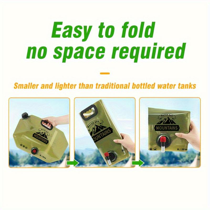 8L/28oz PE Portable Water Bag, Thickened Design, Foldable Water Container with Faucet, Suitable for Outdoor Enthusiasts, Camping, Hiking, and Travel