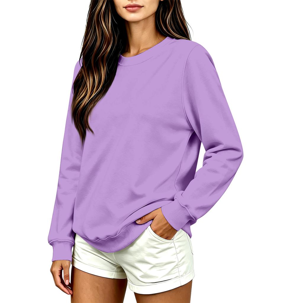 Damenmode Lässiger Langarm Bedruckter Rundhals-Sweatshirt