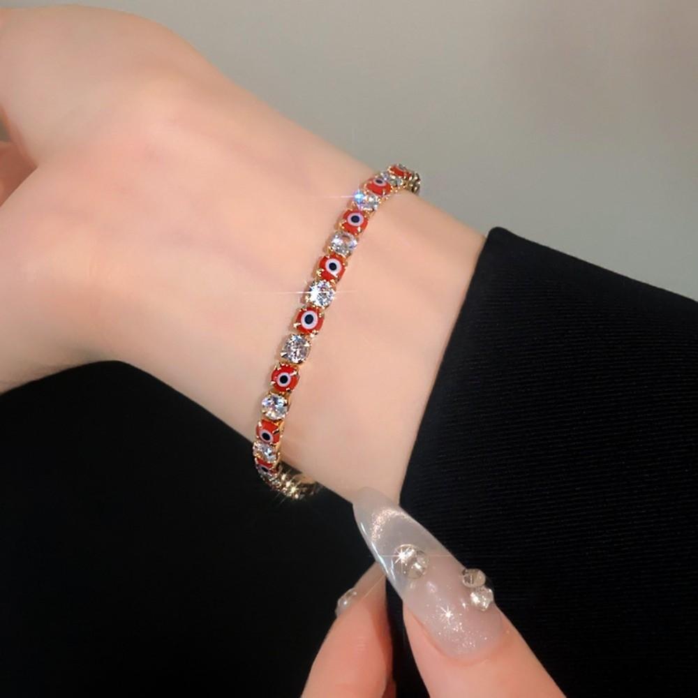 Luxury Vintage Rhinestone Devil's Eye Bangle Banquet Clothes Jewelry Clothes Accessories