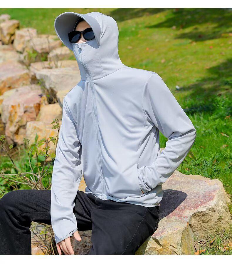 Unisex Ice Silk Cooling Sun Protection Lightweight Quick-Dry Sportswear for Outdoor Fishing