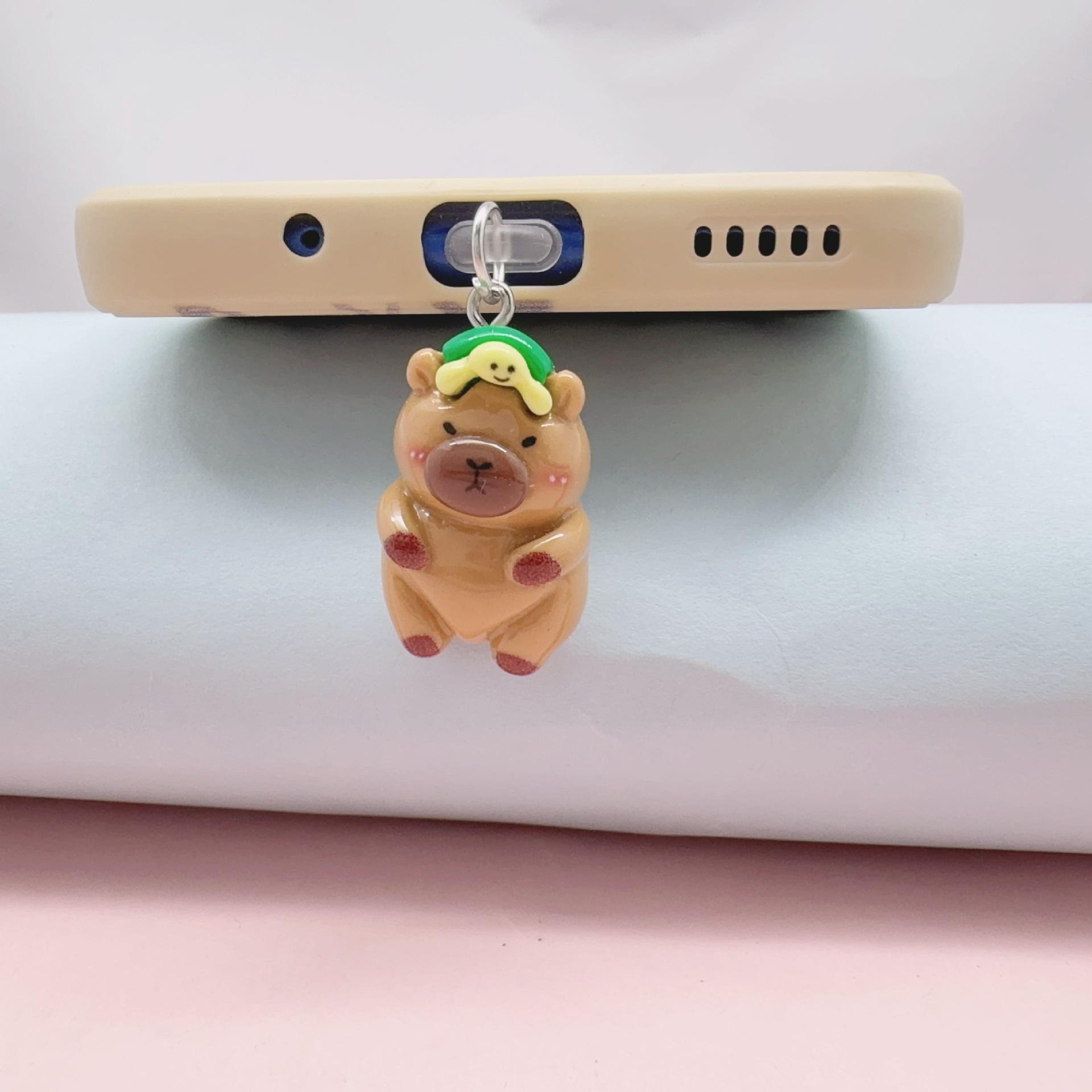 Mobile Phone Dust Plug Charging Port Dust Cap Cute Kapibara Dust Plug Iphone