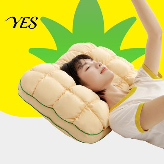 Cozy Lounge Pillow Pineapple Bun Pillow, Fluffy Quilted Bed Cooling Marshmallow-Soft Everyday Use for Adults Bedroom Dorm Sleeping Couch Lounging Warm