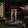 Talos Glass Mini Storage Jar, with Wood Lid, Moisture Proof Portable Small Container, for Coffee Beans Tea Sugar Spices Kitchen Organizer