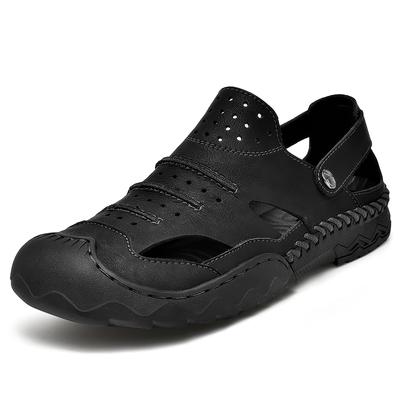 New Summer Men Sandals Breathable Beach Sandals Men Casual Shoes High Quality Leather Breathable Men's Shoes Big Size