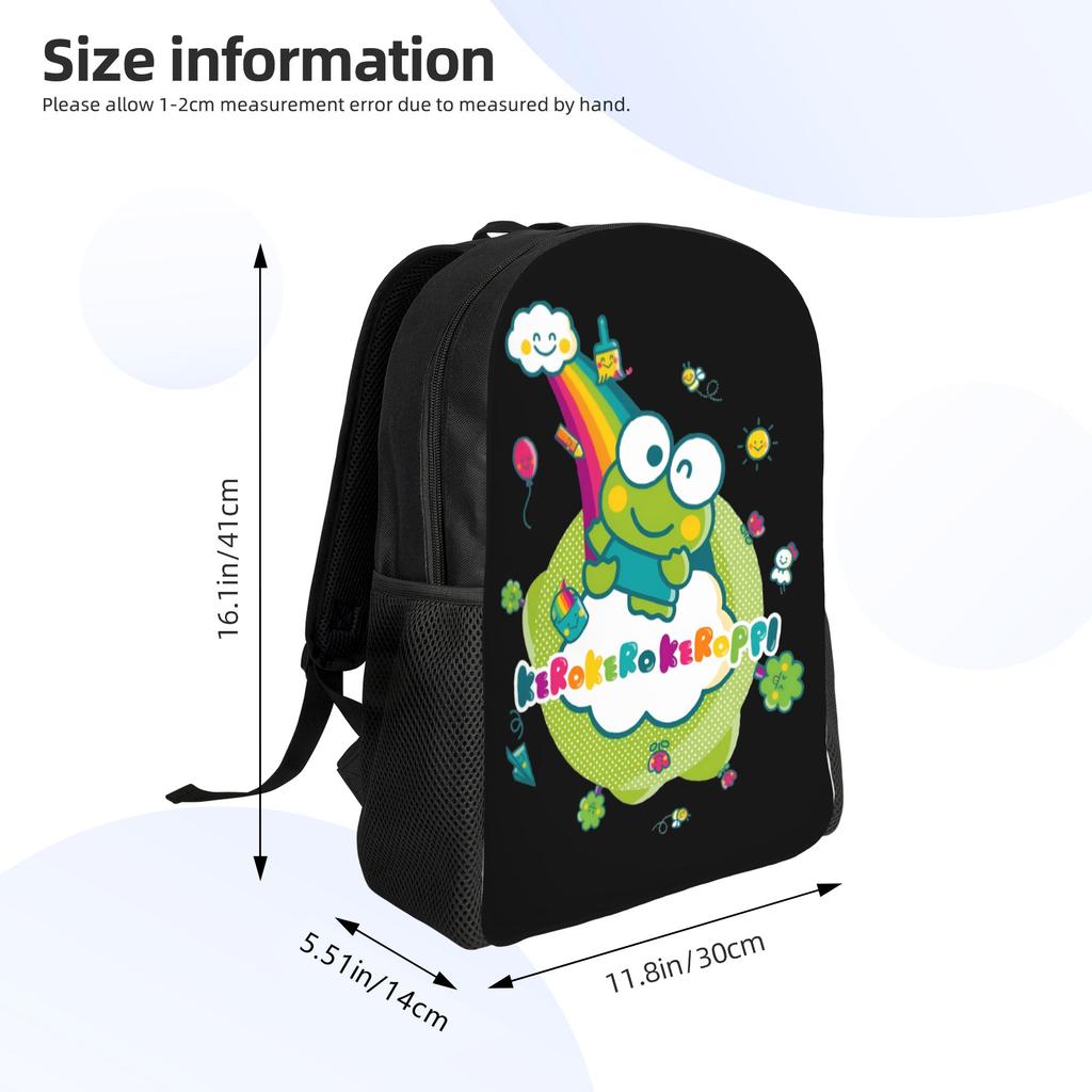 Custom K-KeroKeroKeroppies Backpacks Women Men Basic Bookbag for College School Frog Anime Bags