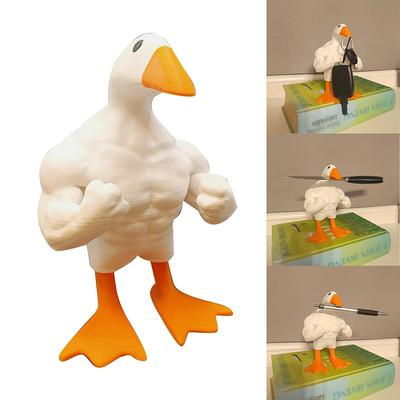 Zábavná soška svalnaté kachny Ornament Buff Duck Magnetický držák na nářadí Figurka Vtipná soška objetí a houževnatá kachna