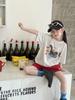Girls' Korean Style Lightweight Cotton Cartoon T-Shirt