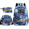 Abstract foreign Shanhaijing children's schoolbag tongtongsahur cartoon primary school student backpack three-piece set L