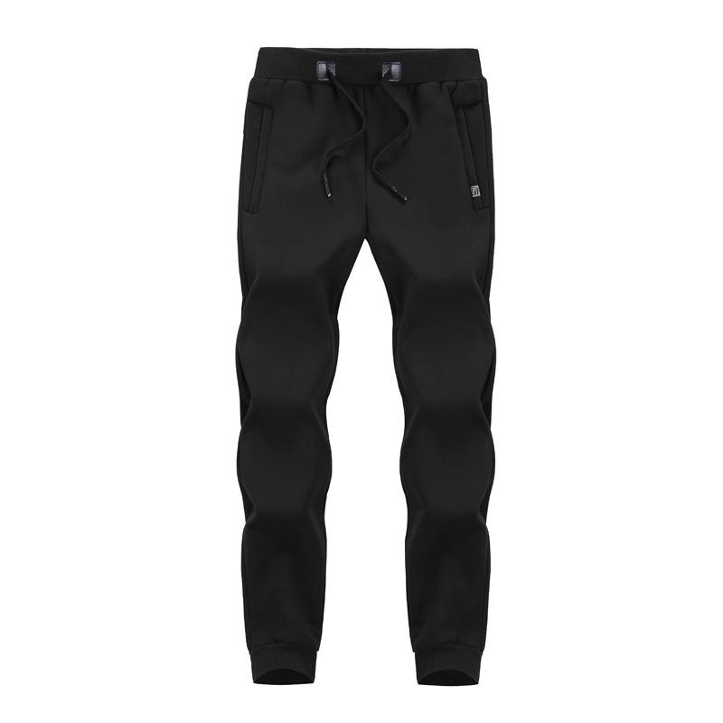 Men's Slim Fit Fleece Lined Winter Sports Sweatpants with Cuffs - Thickened Lambswool for Warmth