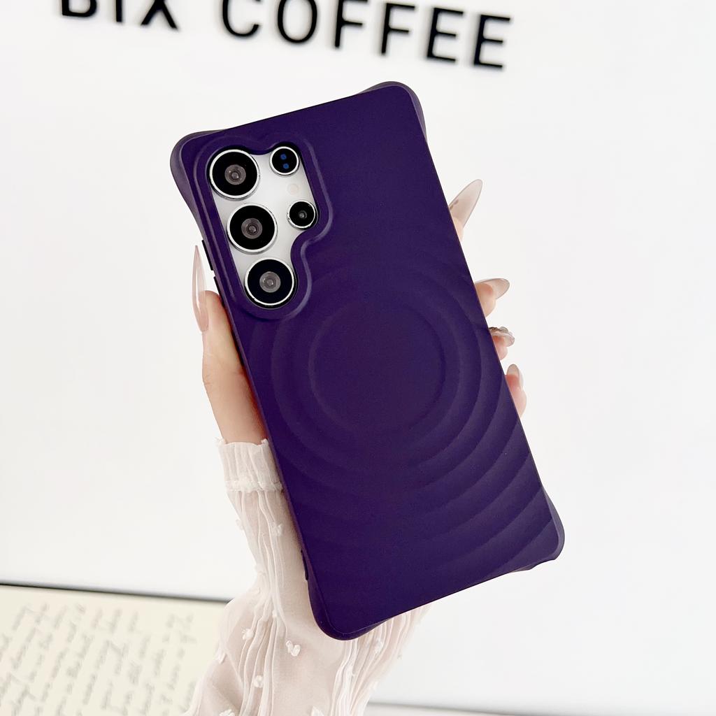 Per Custodia in Silicone con Motivo a Onde d'Acqua Samsung S2 S24 S23 Ultra Plus FE Ricarica Wireless Magnetica Protezione Bumper Copertura Morbida a Onda