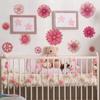 Hand-Painted Pink Floral Wall Sticker Elegant Blossom Self-Adhesive Removable Decor for Bedroom Home