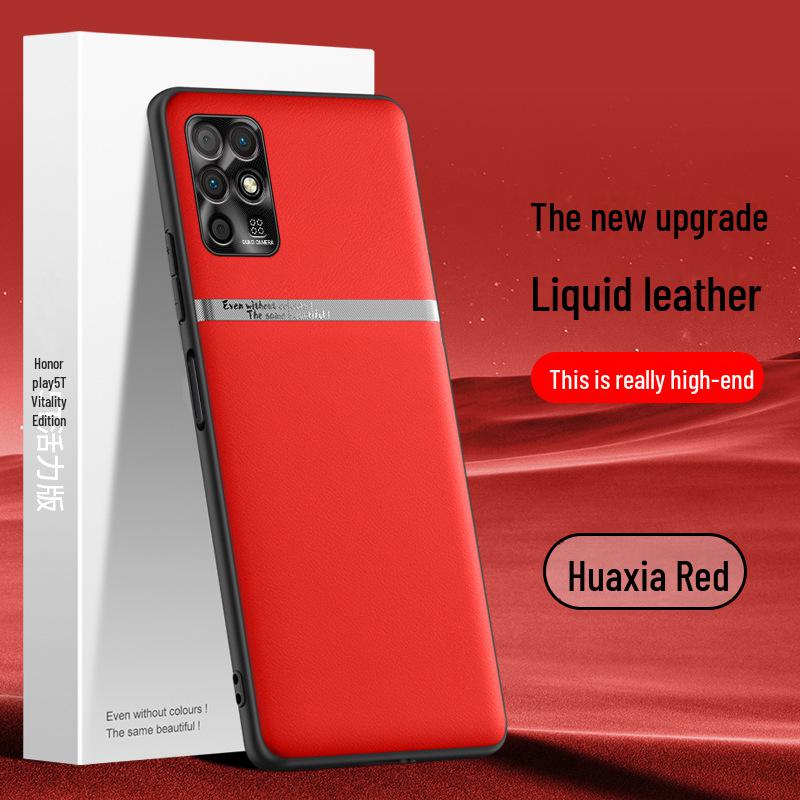 Ochronne etui z płynnej skóry dla Honor Play 5T Vitality Edition - odporne na upadki i stylowy design.