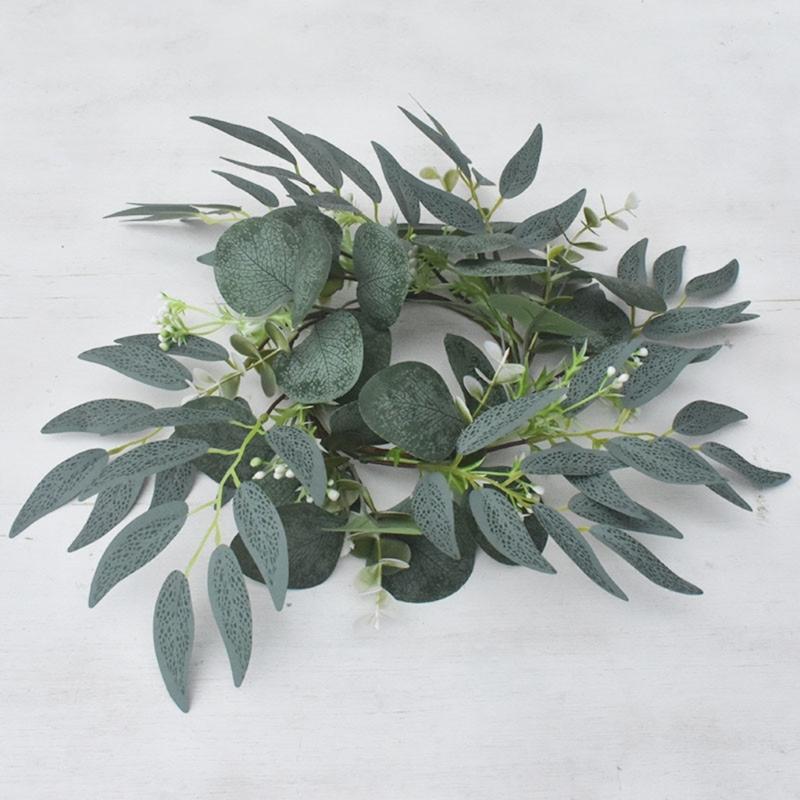 Christmas Candle Garlands Rings Simulation Mini Wreaths for Candle Christmas Candle Holder Candle Wreaths Christmas