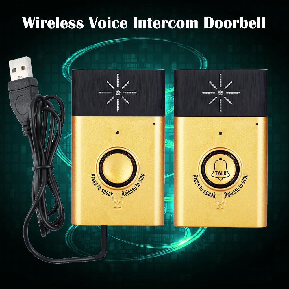 Wireless Voice Intercom Doorbell 2 way Talk Monitor with 1*Outdoor Unit Button 1* Indoor Unit Receiver Smart Home