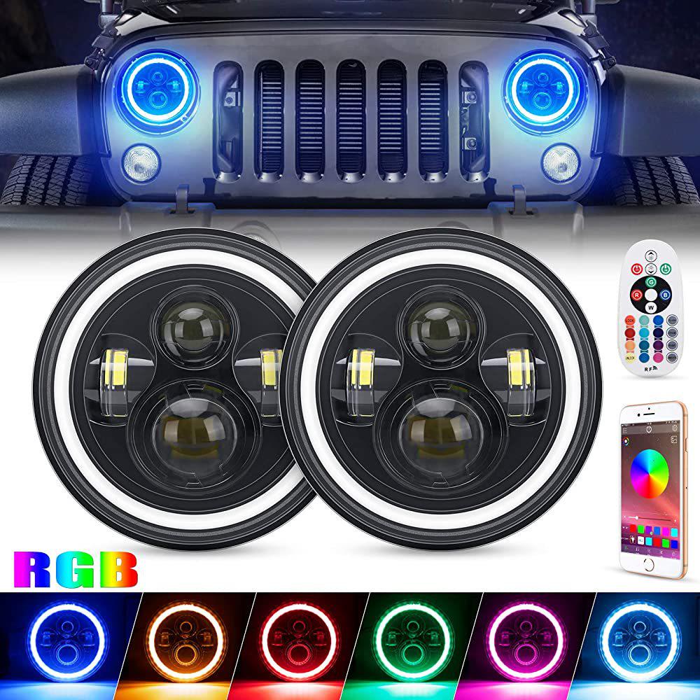 

Wrangler 7 RGB Фара с ангельскими глазками и пультом дистанционного управления - Энергоэффективная LED
