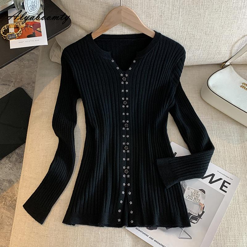 

Корейский Шик Осень Зима Женский Базовый Свитер V-образный вырез Серый Бежевый Черный Вязаный Топ Вязание На Все Случаи Жизни Женский Простой Пуловер One Size чёрный