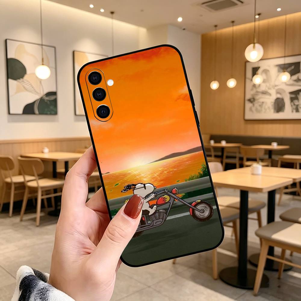 Cartoon Z-S-noopy-PC Phone Case For Samsung Galaxy A73,A72,A71,A70,A53,A52,A51,Others Soft Black Cover