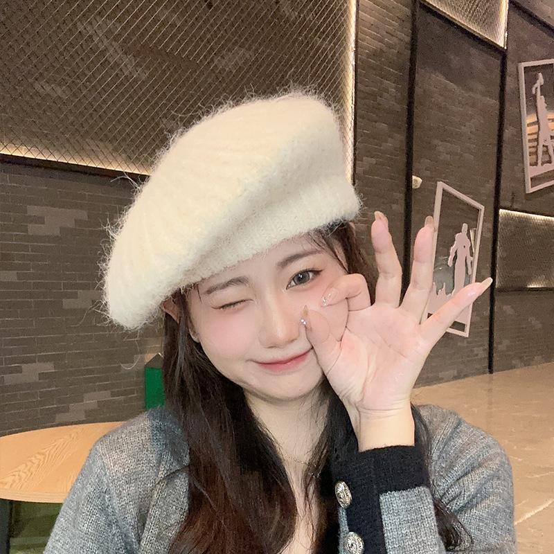 Beret autumn and winter face little girl painter hat versatile classic British retro newsboy hat