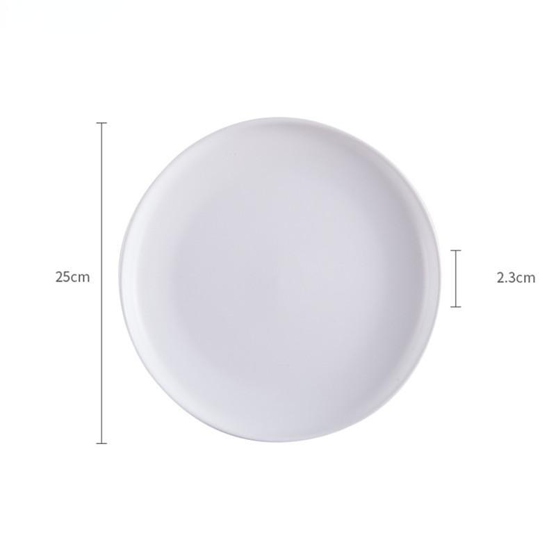 Keramické kulaté talíře na steaky Hovězí talíř Dezert Minimalistický Pizza Snídaně Nádobí