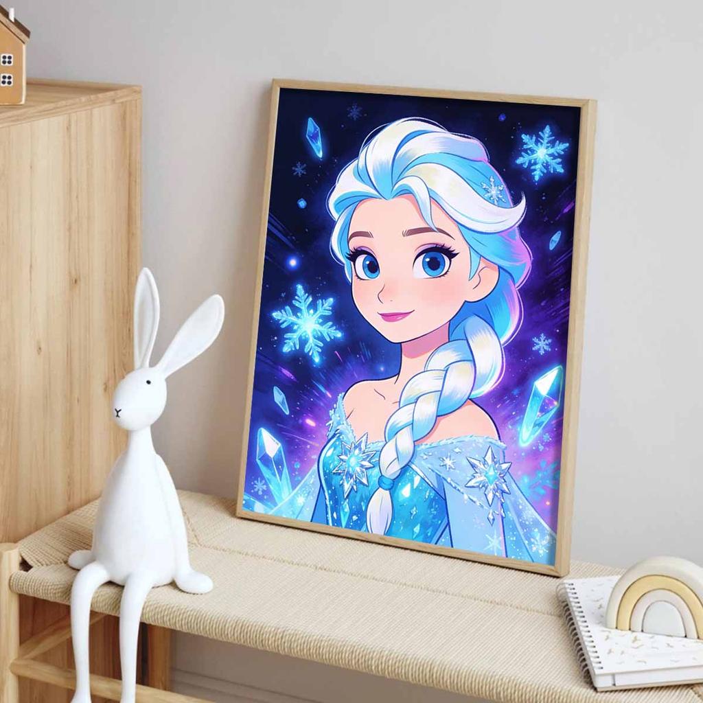 Disney Diamonds Full Elsa Snow Queen Art Painting Kit Diamond Painting Home DecorSparkling Snowflakes and Ice Crystals