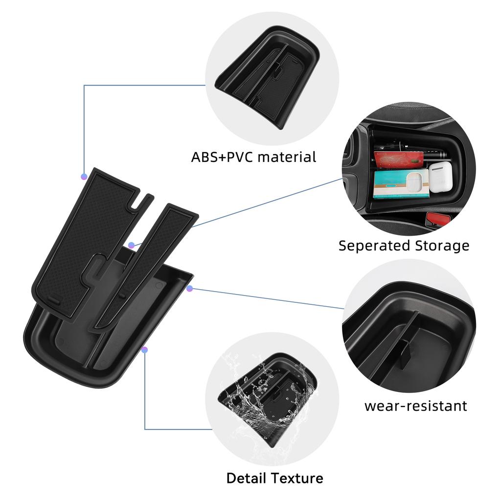 for Chevy Chevrolet Trailblazer 2025-2025 Center Console Armrest Storage Box Hideen Tray Organizer Auto Interior Accessories Bla