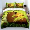 Bear Hugging Flowers With Butterflies Bedding Set For Kids Luxury Gift 3Pcs Digital Print Comforter Set Soft Comfortable