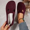Women's Flat Round Toe Knitted Shoes Women's Solid Color Slip On Walking Mesh Shoes Breathable Daily Ladies Shoes Footwear