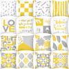 Nordic Simple Peach Skin Pillowcase Yellow and Gray Geometric Pattern Office Sofa Pillowcase