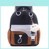 Childrens Color Blocked Backpack With Plush Pendant For School Use