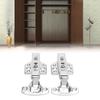 2Pcs Cabinet Hinges Stainless Steel 2.0mm Thick Thicken Base Electroplating Bright Wardrobe Hinge for Kitchen Bathroom