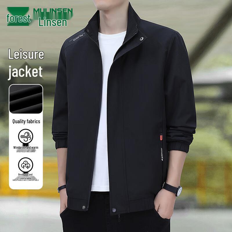 

MULINSEN Men s Stand Collar Windproof Jacket 4XL