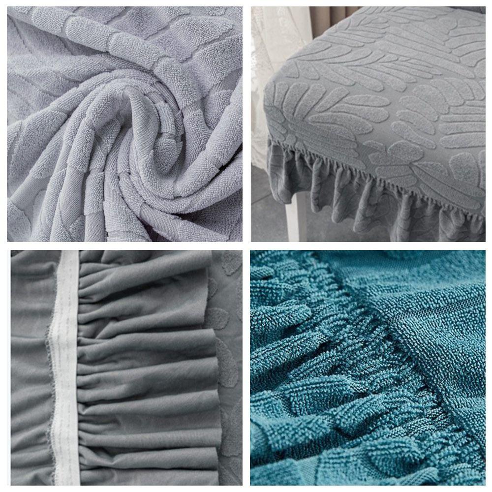 High-elastic Dining Chair Cover Anti-slip Anti-dirty Integrated Seat Cover Skirt Edge Soft Stool Slipcover for Home Decoration