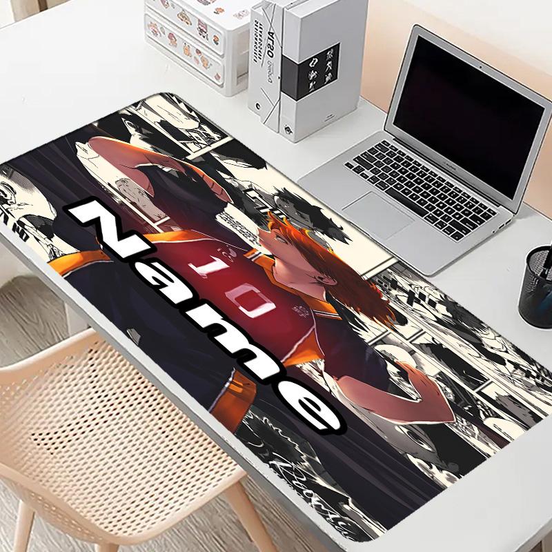 Custom Name Personalized Haikyu Pattern Mousepad, Laptop PC Desk Mat, Decorative Desk Mat for Home Keyboard Pad Gift