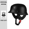 Leather Half Helmet Vintage Open Face Motorcycle Helmets Retro German Low Profile Half Helmet DOT Certified 1/2 Half Helm