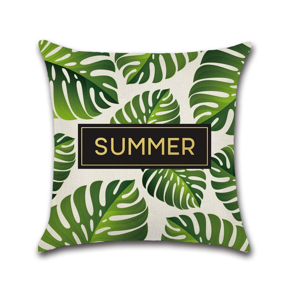 Tropical Plant Cushion Cover Summer Style Leaves Decorative Pillowcase For Sofa Linen Throw Pillow Case Almohada Poszewka Zt163