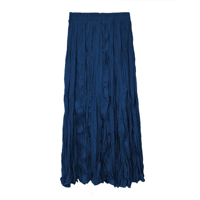 Extended crushed skirt Women's dance long skirt Korean high temperature setting pleated skirt Elegant pleated skirt