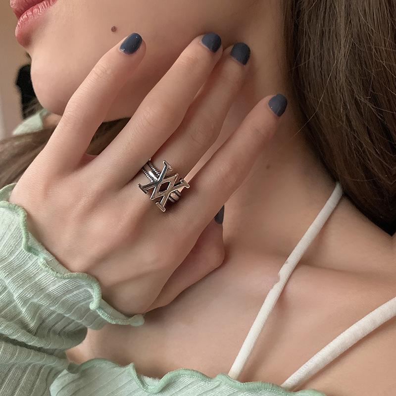 V Double Trendsetting Geometric Ring In 925 Sterling Silver For Women Fashionable