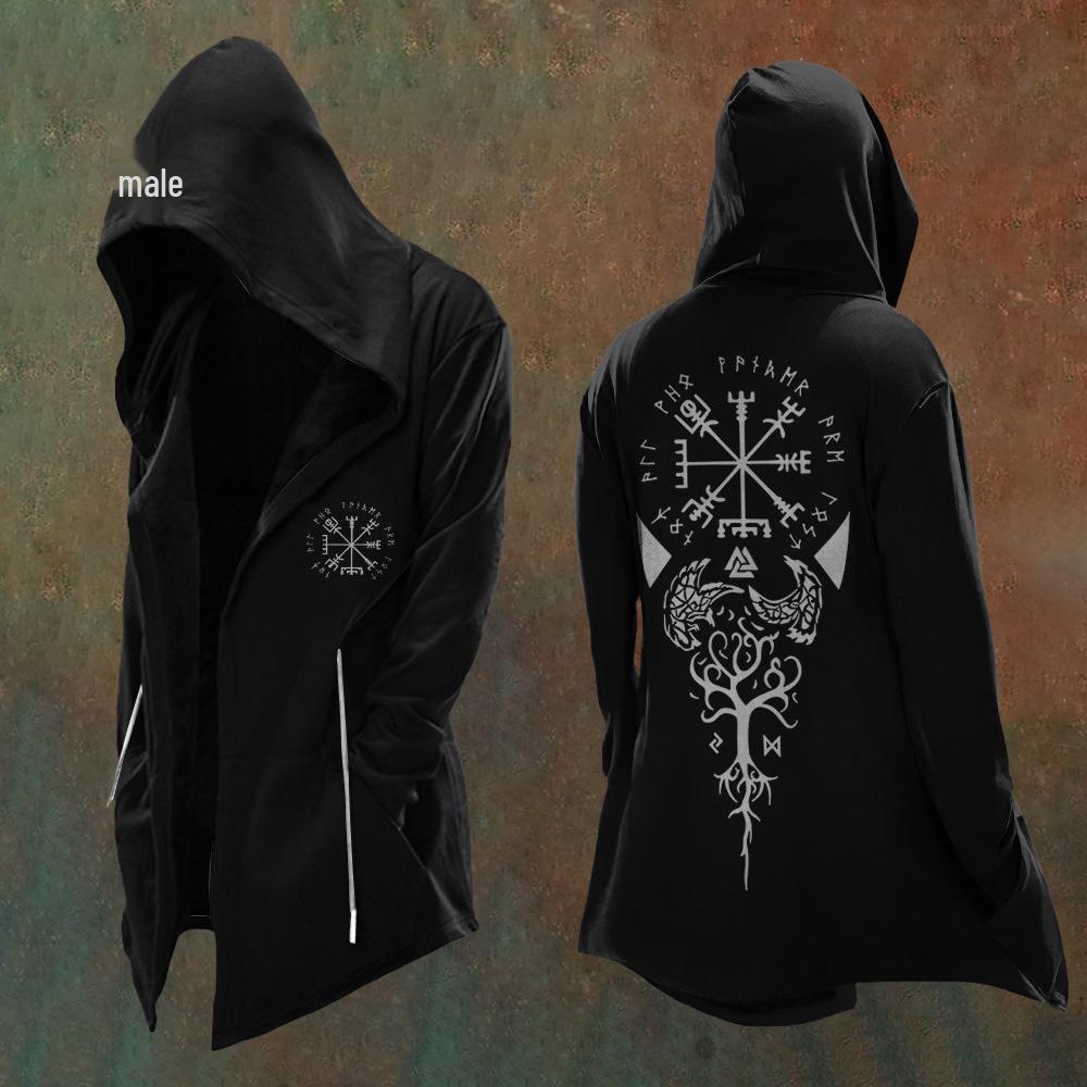 Abstract Universe Retro 3D Print Men's Hooded Sweatshirt Cardigan – Spring/Autumn