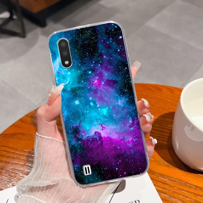 For Samsung F13 A9 C7 M31 M01 M10 Brilliant Starry Sky Pattern Phone Case Transparent TPU Advanced Anti Fingerprint Shell For Samsung Soft Back Covers