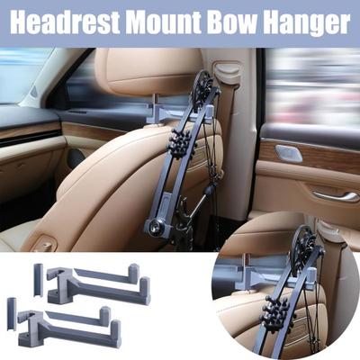 2Pcs Car Headrest Mount Bow Hanger Portable Universal SUV Truck Vehicle Outdoor Hunting Compound Recurve Bows Storage Hook Rack