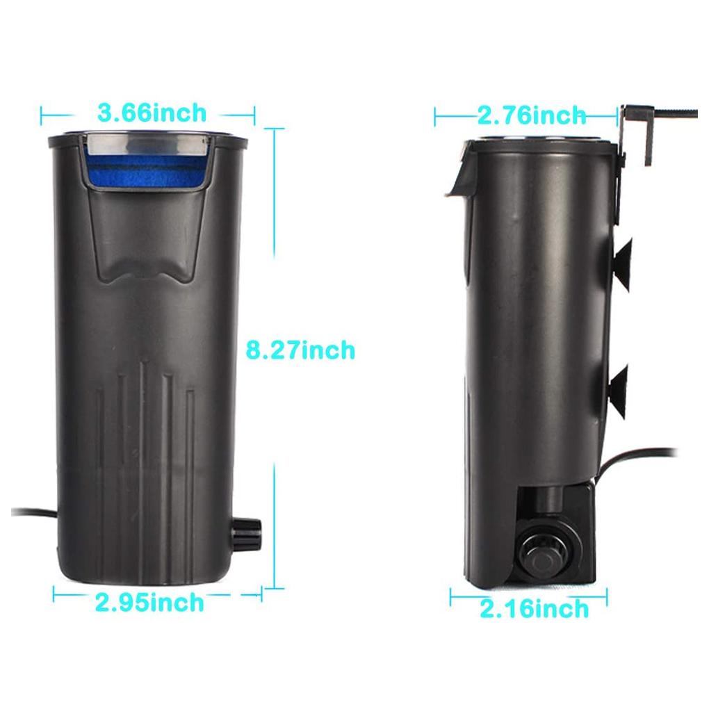 Aquarium Filter 5W Low Water Level Reptile Filter Suspended Waterfall Plastic Cleaning Water Pump Water Circulation Turtle