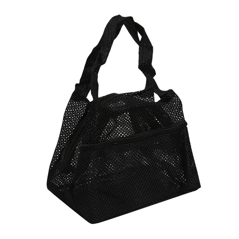 1Pcs Mesh Tote Bag Stylish Mesh Tote Bag Handbag Makeup Pouch Toiletry Bag Swim Storage Bag Suitable For Beach Vacation Cosmetic Bag