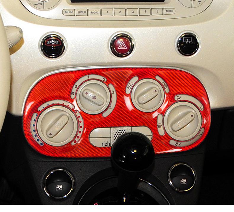 Carbon Fiber AC Switch Frame Sticker for Fiat 500 Interior