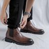 England Style Mens Leisure Chelsea Boots Black Brown Shoes Cowboy Natural Leather Boot Party Banquet Dresses Ankle Botas Hombre