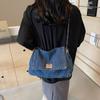 Denim Women's Bag 2025 New Trendy Shoulder Bag Large Capacity Tote Bag Class Commuter Messenger Chain Bag