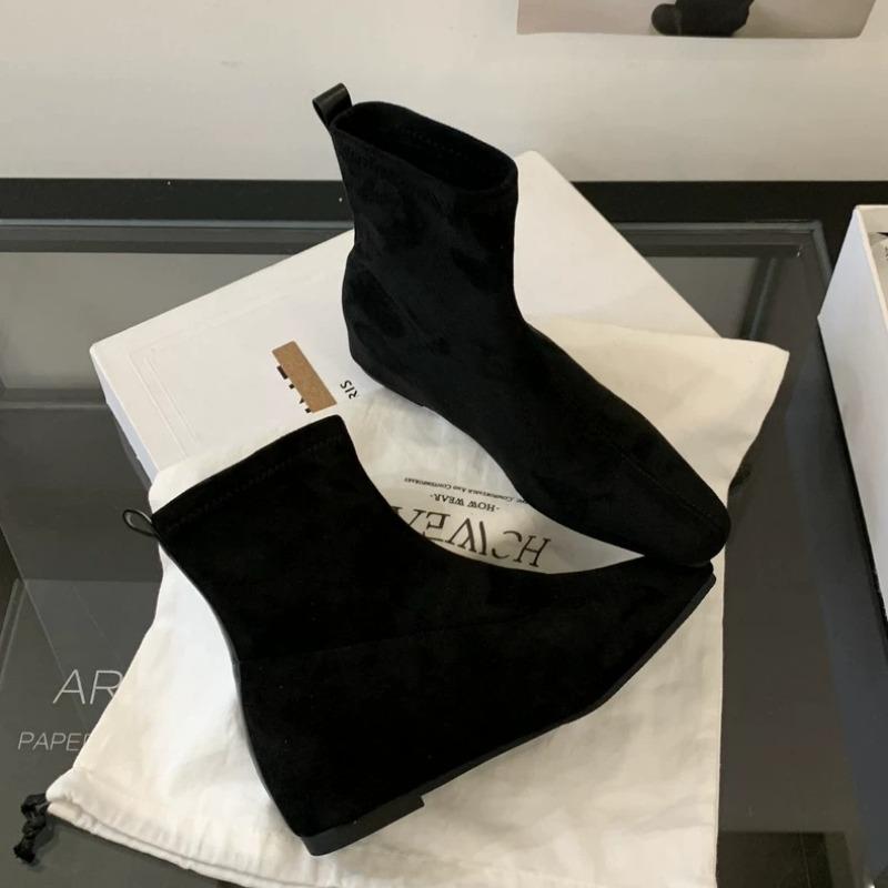 Autumn Winter Pointed Toe Ankle Boots Women Designer Vintage Square Low Heel Zipper Modern Botas Shoes Zapatos De Mujer