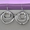Silver-plated Copper Circle Pendant Earrings Fashion Jewelry