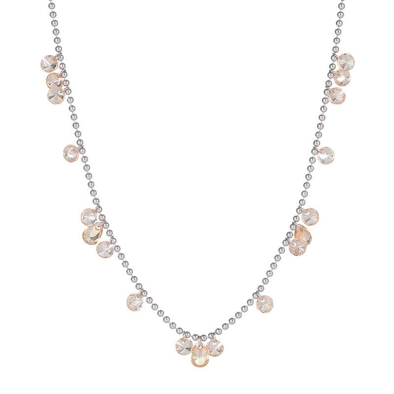 S925 Silver Super Flash Zircon Galaxy Water Drop Necklace Women's Exquisite Light Luxury Fringed Collarbone Chain Accessories