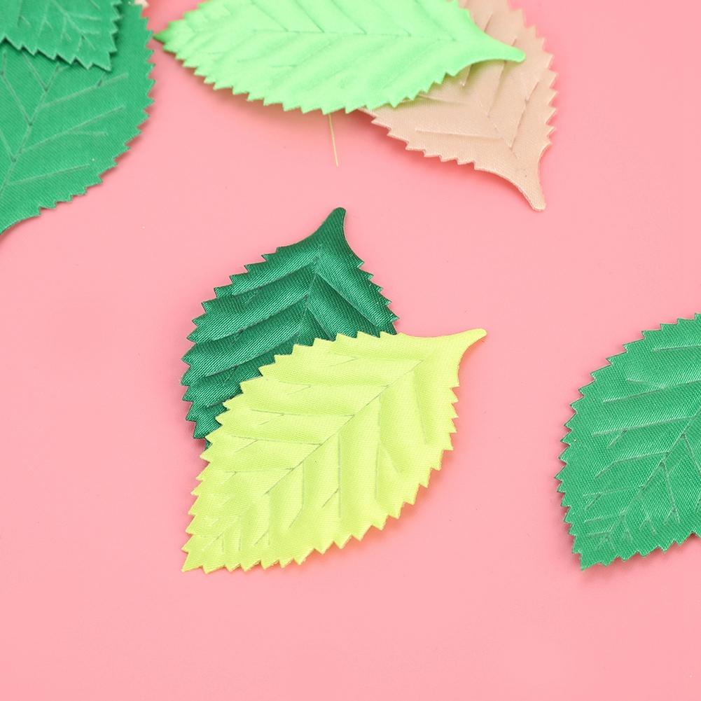 150Pcs DIY Ribbon Artificial Leaves Decor Simulation Tree Leaf Decoration Accessory for Garland