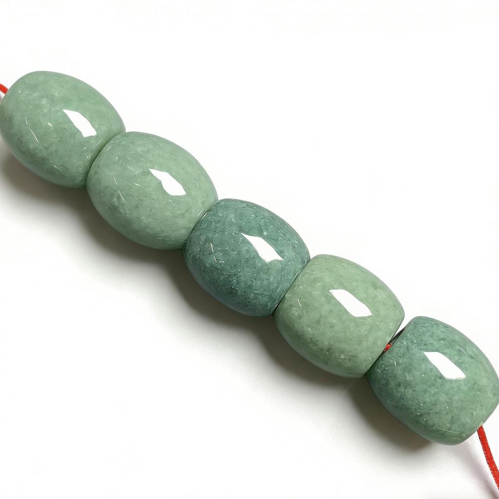 A-Grade Natural Green Jade Oval Loose Beads DIY Bracelet Spacer Jewelry Accessories
